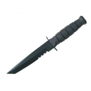 KABAR 1255 SHORT TANTO POINT WITH LEATHER SHEATH KNIFE. - S&R KNIVES INC