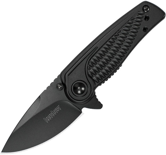 KERSHAW 1313BLK SPOKE LINERLOCK ASSISTED ALL BLACK FOLDING KNIFE. - S&R KNIVES INC
