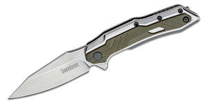 KERSHAW 1369 SALVAGE ASSISTED 8CR13MOV STEEL STAINLESS HANDLE FOLDING KNIFE. - S&R KNIVES INC