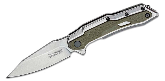 KERSHAW 1369 SALVAGE ASSISTED 8CR13MOV STEEL STAINLESS HANDLE FOLDING KNIFE. - S&R KNIVES INC