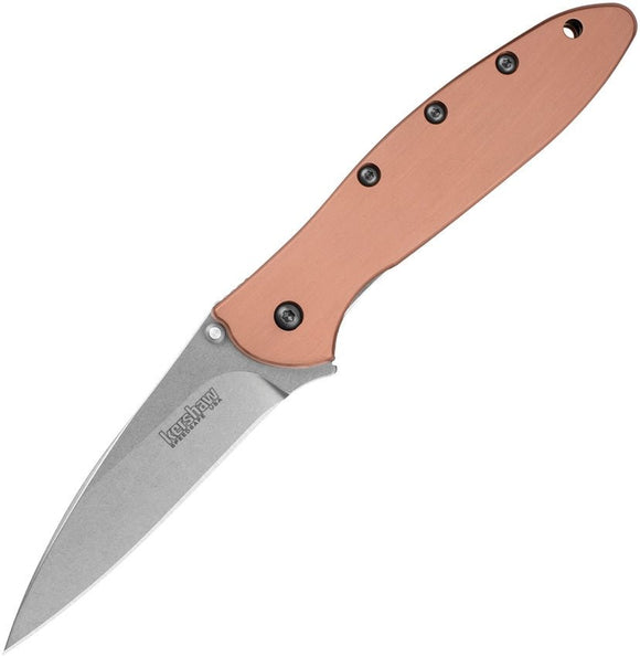 KERSHAW 1660CU LEEK COPPER ASSISTED CPM - 154 STEEL USA FOLDING KNIFE. - S&R KNIVES INC