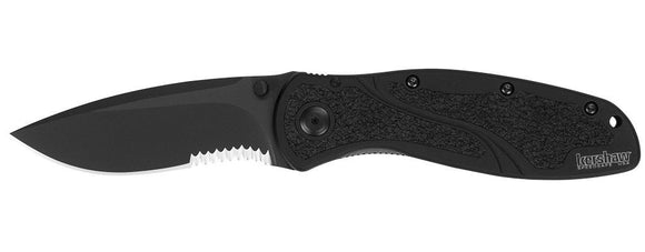 KERSHAW 1670BLKST BLUR ASSISTED COMBO EDGE FOLDING KNIFE. MADE IN USA - S&R KNIVES INC