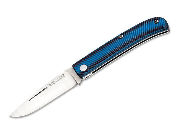 MANLY KNIVES 01ML004 COMRADE D2 STEEL SLIP JOINT BLACK/BLUE FOLDING KNIFE. - S&R KNIVES INC