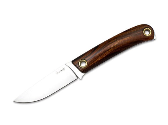 MANLY KNIVES 02ML009 PATRIOT CPM - 154 DESSERT IRON FIXED BLADE KNIFE W/SHEATH - S&R KNIVES INC