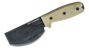 ONTARIO 8661 RAT 3 SKINNER CARBON STEEL MICARTA FIXED BLADE KNIFE W/NYLON SHEATH. - S&R KNIVES INC