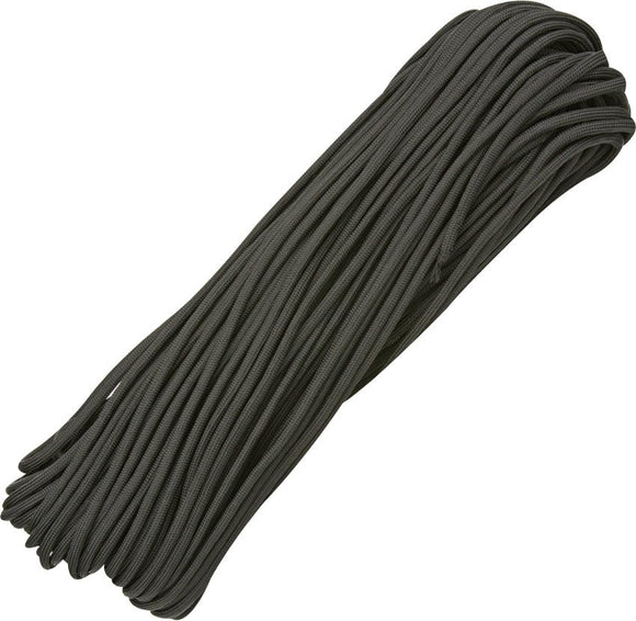 PARACHUTE CORD RG101H BLACK 100 FEET 550 TEST PARA CORD. - S&R KNIVES INC