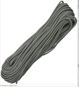 PARACHUTE CORD RG106H FOILAGE GREEN 100 FEET 550 TEST PARA CORD. - S&R KNIVES INC