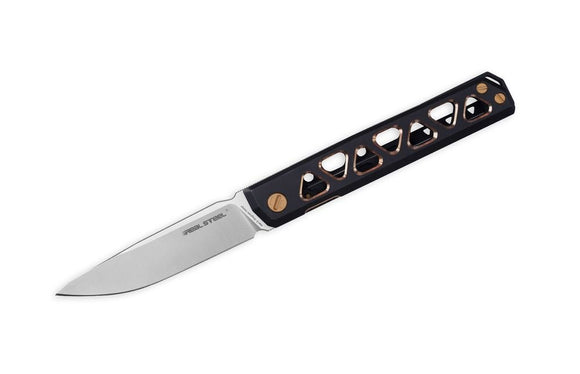 REAL STEEL RS7661G BURNS FRAMELOCK VG10 TI HANDLE IVAN BRAGINETS FOLDING KNIFE - S&R KNIVES INC