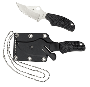 SPYDERCO ARK – FB35SBK– H - 1 CLIP POINT FIXED BLADE, GRAY FRN HANDLE, NECK CARRY, MADE IN JAPAN - S&R KNIVES INC