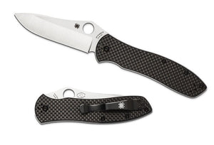 SPYDERCO BRADLEY FOLDER 2 – CARBON FIBER/G - 10 HANDLE, SATIN CPM M4 BLADE, LINER LOCK – MADE IN TAIWAN – MODEL C134CFP2 - S&R KNIVES INC