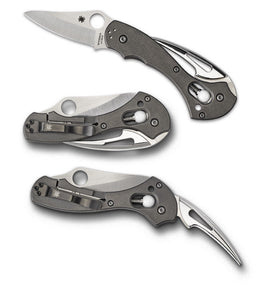 SPYDERCO C06TIP TUSK TI/LC 200N WITH SHACKLE KEY AND MARLIN SPIKE FOLDING KNIFE - S&R KNIVES INC