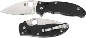 SPYDERCO C101GPS2 MANIX 2 CPM - S30V COMBO EDGE SATIN BLADE BLACK G - 10 HANDLE BALL BEARING LOCK FOLDING KNIFE USA - S&R KNIVES INC