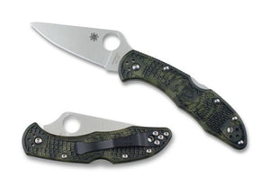 SPYDERCO C11ZFPGR DELICA 4 LIGHTWEIGHT FOLDING KNIFE – VG - 10 STEEL – LOCKBACK – MADE IN JAPAN – PLAIN EDGE ZOME FRN HANDLE - S&R KNIVES INC