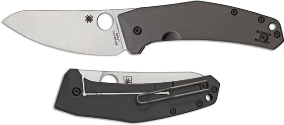 SPYDERCO C211TIP SPYDIECHEF FOLDING KNIFE – LC200N STEEL – REEVE INTEGRAL LOCK – MADE IN TAIWAN – PLAIN EDGE TITANIUM HANDLE - S&R KNIVES INC