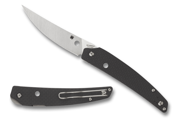 SPYDERCO C242CFP IKUCHI FOLDING KNIFE – CPM S30V STEEL – COMPRESSION LOCK – MADE IN TAIWAN – PLAIN EDGE CARBON FIBER/G - 10 HANDLE - S&R KNIVES INC