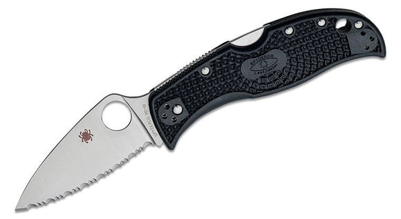 SPYDERCO C262SBK LEAFJUMPER VG10 STEEL BLACK FRN HANDLE SPYDEREDGE FOLDING KNIFE. - S&R KNIVES INC