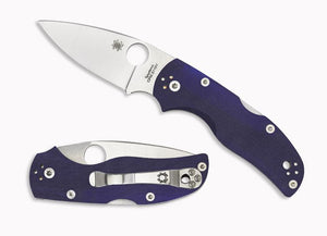 SPYDERCO C41GPDBL5 NATIVE 5 CPM - S110V SATIN BLADE DARK BLUE G - 10 HANDLE BACK LOCK FOLDING KNIFE USA - S&R KNIVES INC