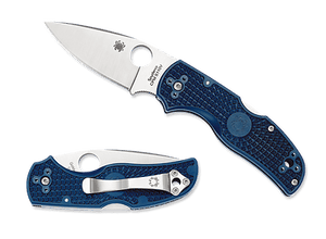 SPYDERCO C41PDBL5 NATIVE 5 CPM - S110V SATIN BLADE DARK BLUE FRN HANDLE BACK LOCK FOLDING KNIFE USA - S&R KNIVES INC