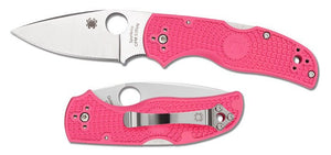 SPYDERCO C41PPN5 NATIVE 5 FOLDING KNIFE – CPM® S30V® STEEL – BACK LOCK – MADE IN USA – PLAIN EDGE PINK FRN HANDLE - S&R KNIVES INC