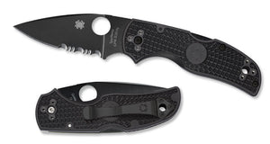 SPYDERCO C41PSBBK5 NATIVE 5 FOLDING KNIFE – CPM® S30V® STEEL – BACK LOCK – MADE IN USA – COMBINATION EDGE BLACK FRN HANDLE - S&R KNIVES INC