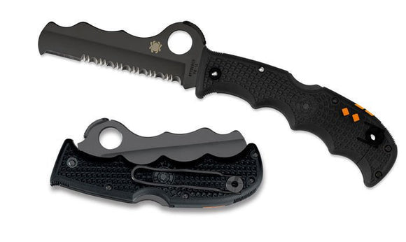 SPYDERCO C79PSBBK BLK ASSIST W/CARBIDE TIP COMBO EDGE FOLDING KNIFE - S&R KNIVES INC