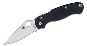 SPYDERCO C81GP2 PARA MILITARY 2 CPM S45VN PLAIN EDGE G - 10 HANDLE COMPRESSION LOCK EDC FOLDING KNIFE USA - S&R KNIVES INC