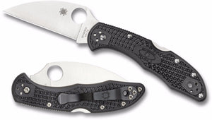 SPYDERCO DELICA 4 LIGHTWEIGHT WHARNCLIFFE – BLACK FRN HANDLE, VG - 10 WHARNCLIFFE BLADE, BACK LOCK – MADE IN JAPAN – MODEL C11FPWCBK - S&R KNIVES INC