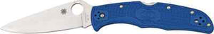 SPYDERCO ENDURA 4 C10FPBL LIGHTWEIGHT FOLDING KNIFE – VG - 10 FULL - FLAT GROUND BLADE, BLUE FRN HANDLE, BACK LOCK, MADE IN JAPAN - S&R KNIVES INC