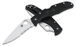 SPYDERCO ENDURA 4 C10PSBK LIGHTWEIGHT FOLDING KNIFE – VG - 10 FULL - FLAT GROUND BLADE, BLACK FRN HANDLE, BACK LOCK, MADE IN JAPAN - S&R KNIVES INC