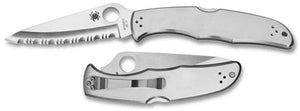 SPYDERCO ENDURA 4 C10S SERRATED EDGE – VG - 10 BLADE, STAINLESS STEEL HANDLE, BACK LOCK, MADE IN JAPAN - S&R KNIVES INC