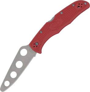 SPYDERCO ENDURA 4 TRAINER – AUS - 6 BLUNT BLADE, RED FRN HANDLE, LOCKBACK, MADE IN JAPAN - S&R KNIVES INC