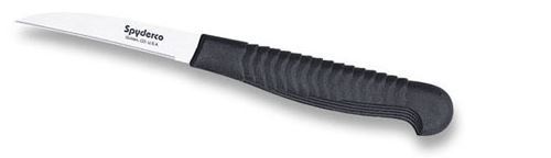 Spyderco K09pbk Mini Paring Plain Edge Black Handle Fixed Blade Knife - S&R KNIVES INC