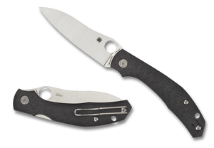 SPYDERCO KAPARA – CARBON FIBER HANDLE, SATIN CPM S30V BLADE, COMPRESSION LOCK – MADE IN TAIWAN – MODEL C241CFP - S&R KNIVES INC