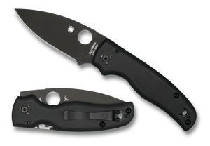 SPYDERCO SHAMAN – BLACK G - 10 HANDLE, STONEWASHED CPM S30V BLADE, COMPRESSION LOCK – MADE IN USA – MODEL C229GPBK - S&R KNIVES INC