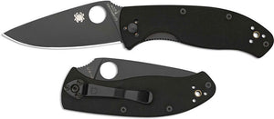 SPYDERCO TENACIOUS – BLACK G - 10 HANDLE, BLACK - COATED 8Cr13MoV BLADE, LINER LOCK – MADE IN CHINA – MODEL C122GBBKP - S&R KNIVES INC