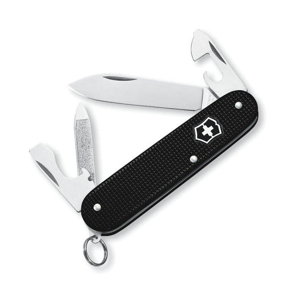 SWISS ARMY VICTORINOX 0.2601.23R - X1 CADET BLACK ALOX FOLDING POCKET KNIFE. - S&R KNIVES INC