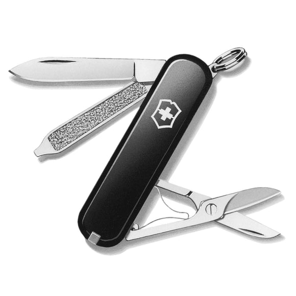 SWISS ARMY VICTORINOX 0.6223.3 - 033 - X2 CLASSIC BLACK MULTI FUNCTION POCKET KNIFE. - S&R KNIVES INC