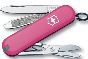 SWISS ARMY VICTORINOX 0.6223.51 - X5 CLASSIC SD PINK MULTI FUNCTION POCKET KNIFE. - S&R KNIVES INC