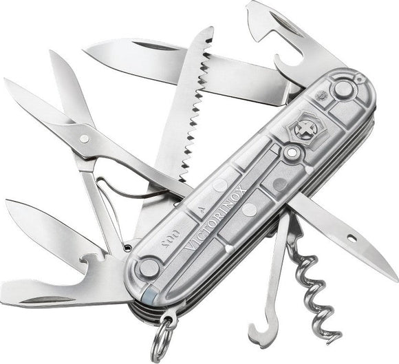 SWISS ARMY VICTORINOX 1.3713.T7 HUNTSMAN SILVER TECH MULTI POCKET KNIFE - S&R KNIVES INC