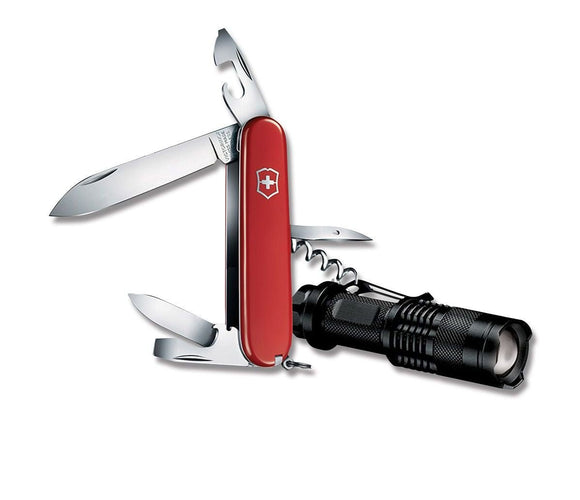 SWISS ARMY VICTORINOX 5713604 SPARTAN WITH LED FLASHLIGHT COMBO SALE - S&R KNIVES INC