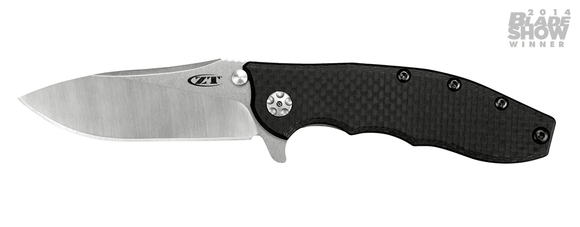 ZERO TOLERANCE ZT0562CF CPM - 20CV SLICER BLADE CARBON FIBER & TITANIUM HANDLE KVT FLIPPER FOLDING KNIFE USA MADE - S&R KNIVES INC